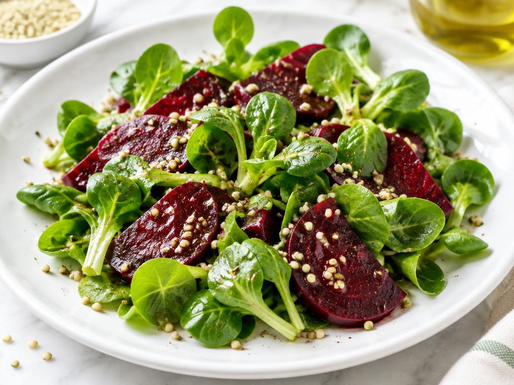 Betterave, Mâche & Graines de Chanvre — recette végétarienne à base de betterave, 6 ingrédients