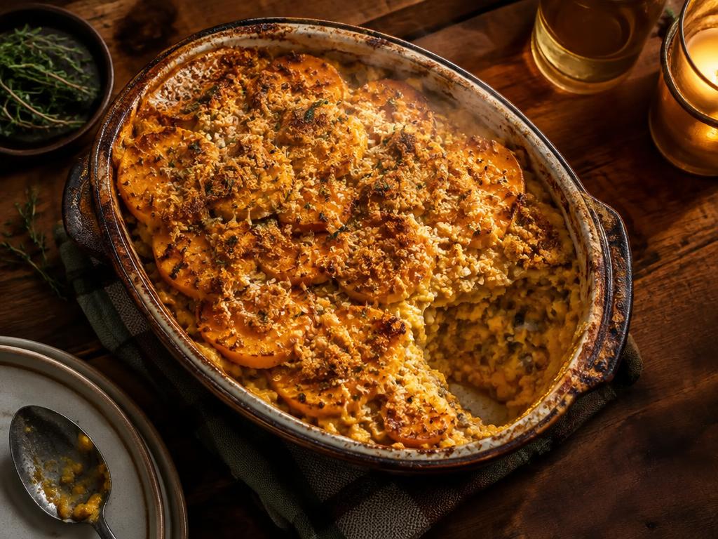 Gratin de Patate Douce & Lentilles Corail — recette végétarienne à base de patate douce, 6 ingrédients