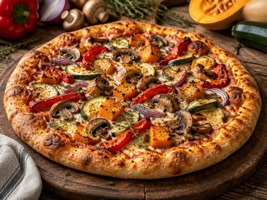 Pizza Maison aux Légumes Rôtis — recette végétarienne à base de courgette, 6 ingrédients