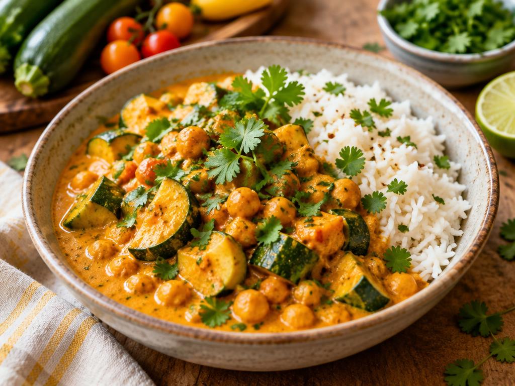 Curry de Courgettes au Lait de Coco — recette végétarienne à base de courgette, 7 ingrédients