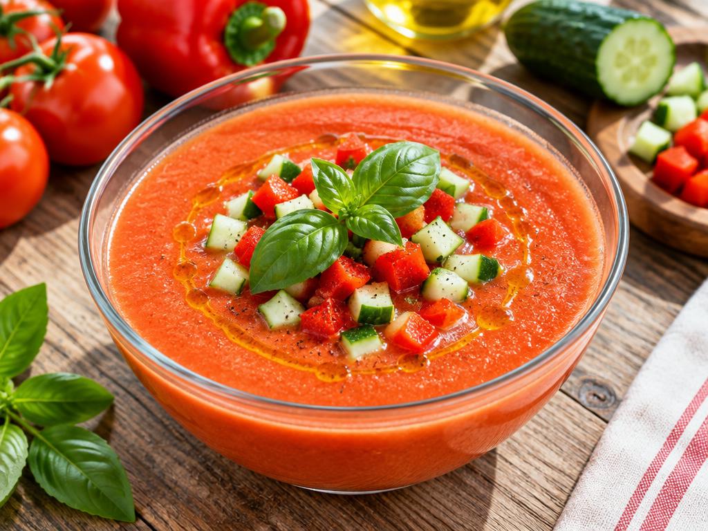 Gaspacho Tomates & Concombre — recette végétarienne à base de tomate, 7 ingrédients