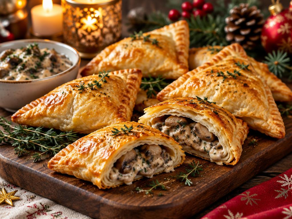 Feuilletés Dorés aux Champignons — recette végétarienne à base de champignons, 6 ingrédients