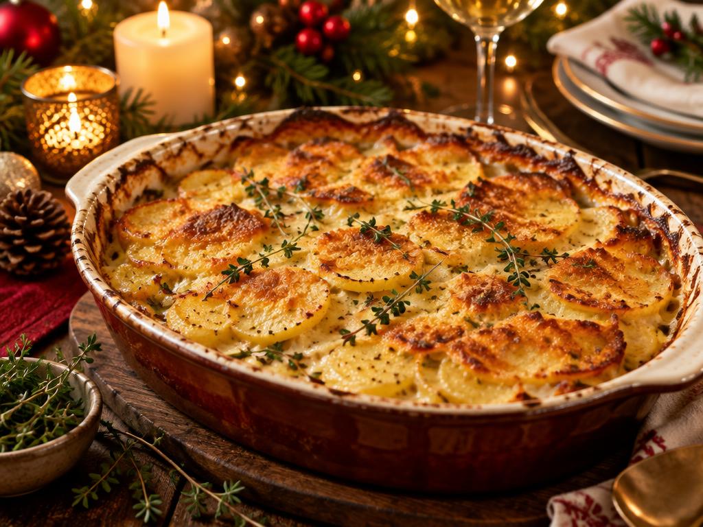 Gratin Festif de Pommes de Terre aux Herbes — recette végétarienne à base de pomme de terre, 5 ingrédients