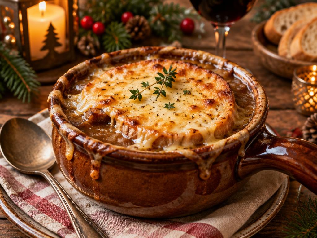 Soupe à l'Oignon Gratinée — recette végétarienne à base de oignon, 6 ingrédients