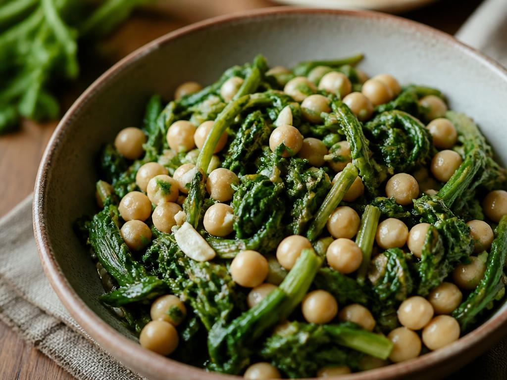 Grelos com Grão — Fanes de Navet aux Pois Chiches