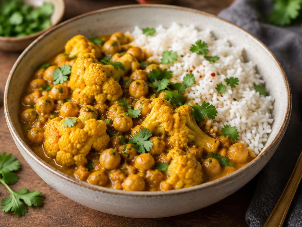Curry de Pois Chiches & Chou-fleur — recette végétarienne à base de chou-fleur, 6 ingrédients