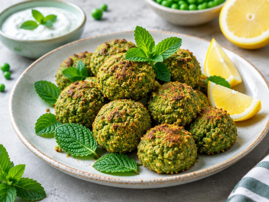 Falafels au Four Petits Pois & Menthe — recette végétarienne à base de petits pois, 6 ingrédients