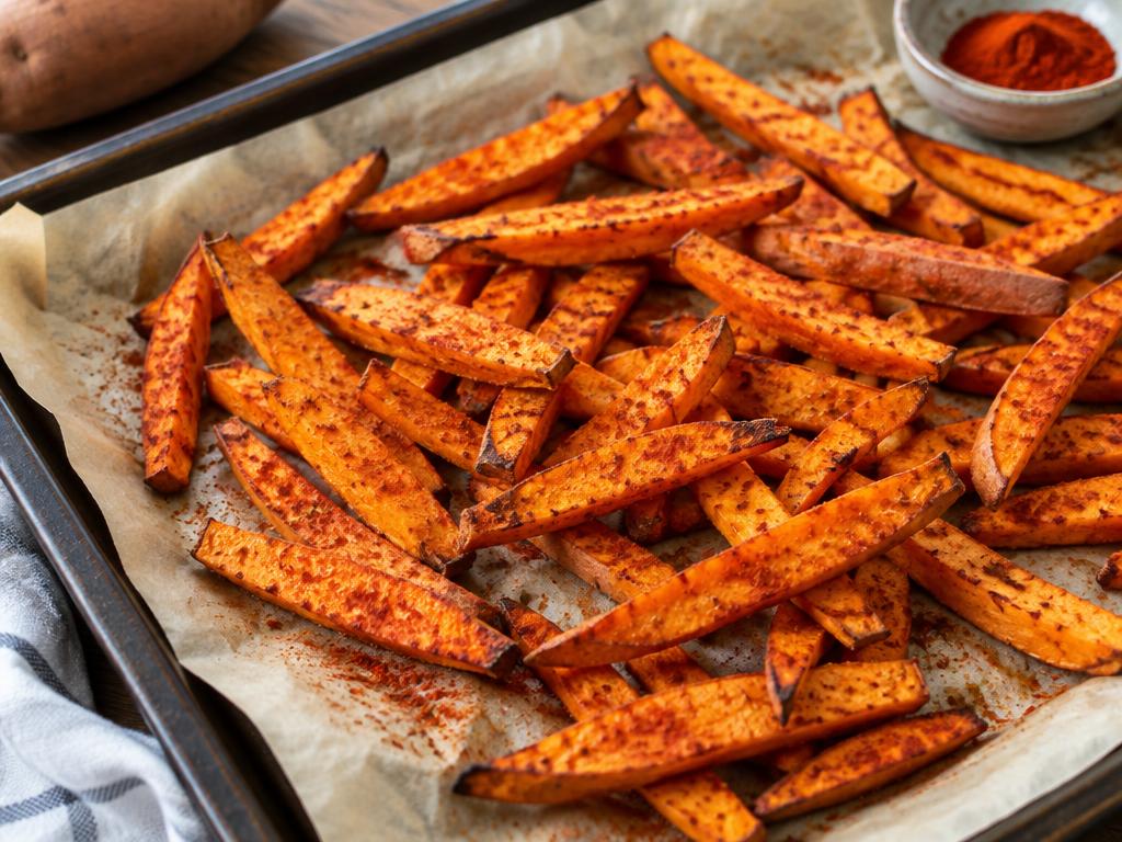 Frites de Patate Douce au Four — recette végétarienne à base de patate douce, 4 ingrédients