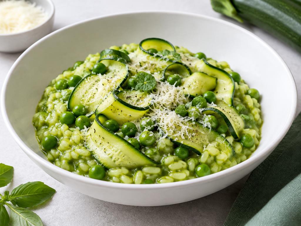 Risotto Petits Pois & Courgette — recette végétarienne à base de petits pois, 6 ingrédients