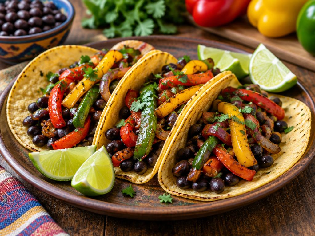 Tacos Haricots Noirs & Poivrons — recette végétarienne à base de poivron, 6 ingrédients