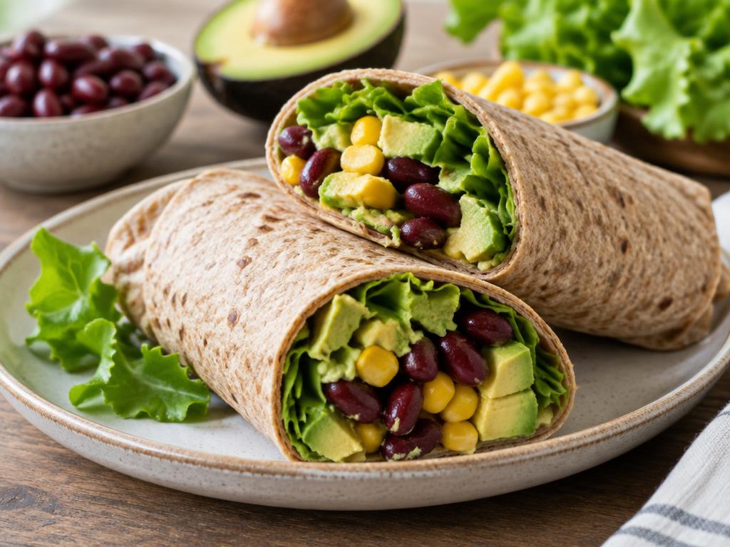 Wrap Haricots Rouges, Avocat & Maïs — recette végétarienne à base de haricots rouges, 6 ingrédients