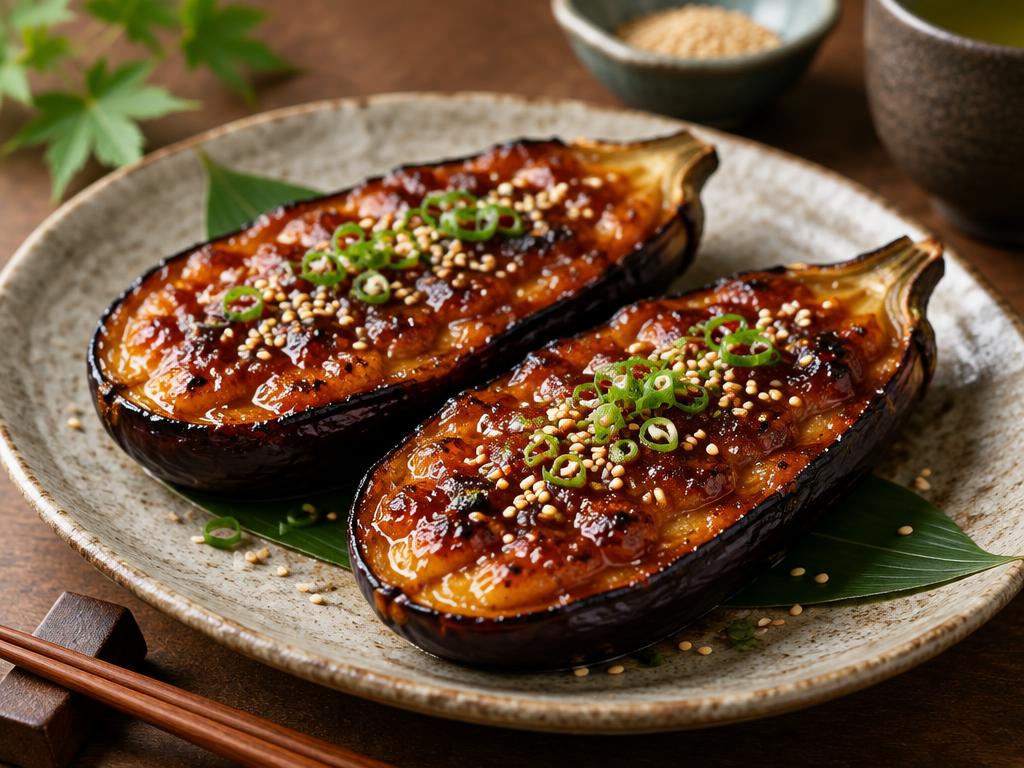 Aubergines glacées au miso — recette végétarienne à base de aubergine, 6 ingrédients