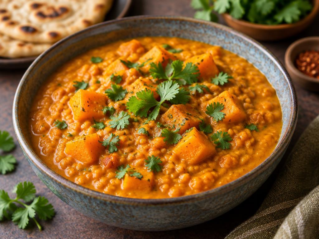 Butternut aux lentilles corail — recette végétarienne à base de butternut, 7 ingrédients