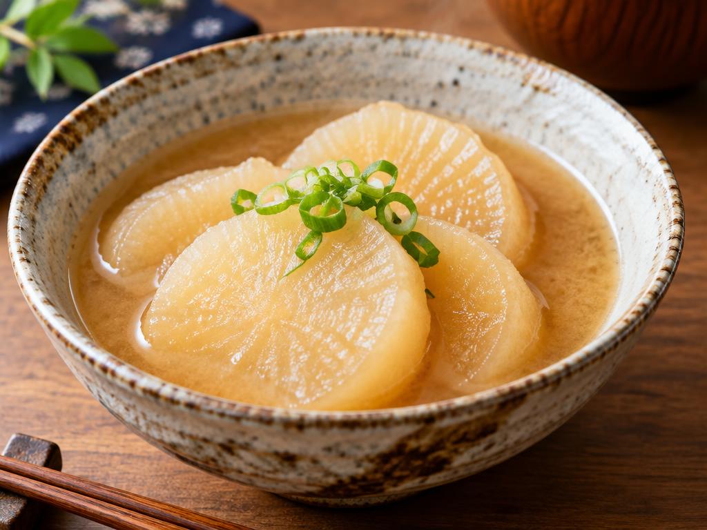 Daikon mijoté au miso — recette végétarienne à base de daikon, 5 ingrédients
