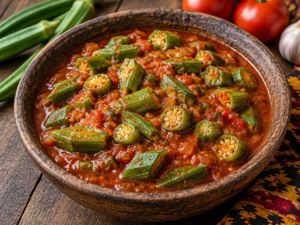 Gombos en sauce tomate — recette végétarienne à base de gombo, 6 ingrédients