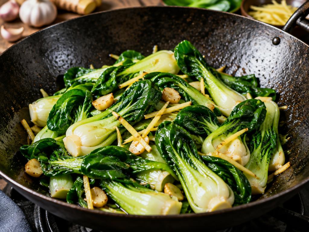 Pak choï sauté au gingembre — recette végétarienne à base de pak choï, 5 ingrédients