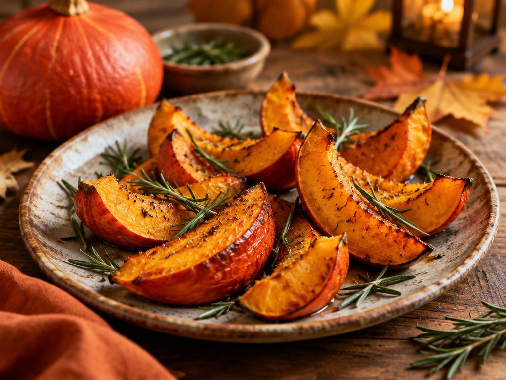 Potimarron rôti au romarin — recette végétarienne à base de potimarron, 5 ingrédients