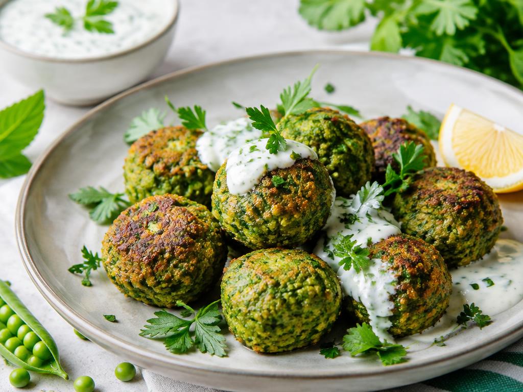 Falafels Verts aux Petits Pois — recette végétarienne à base de petits pois, 6 ingrédients