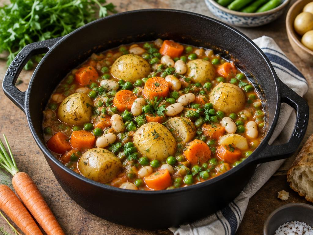 Navarin Printanier aux Haricots Blancs — recette végétarienne à base de haricot blanc, 6 ingrédients