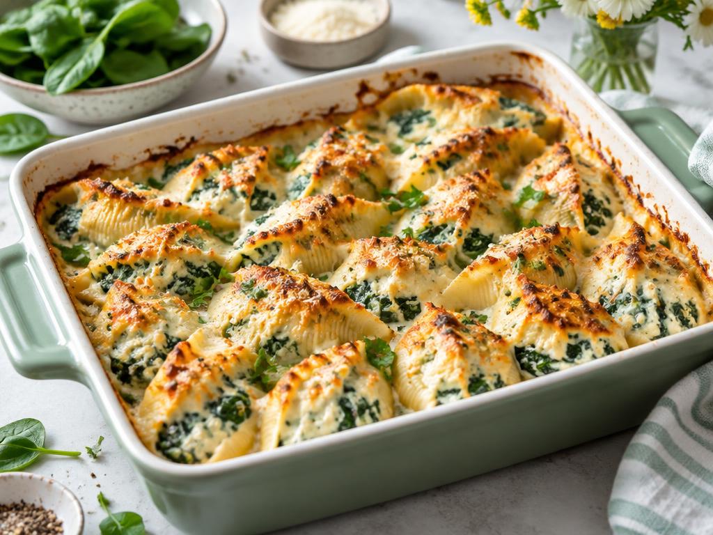 Pâtes Farcies Épinards & Ricotta — recette végétarienne à base de épinard, 5 ingrédients