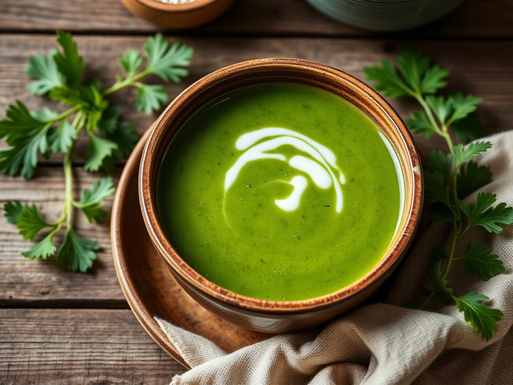 Nesselsuppe — Soupe d'Orties Norvégienne — recette végétarienne à base de ortie, 6 ingrédients
