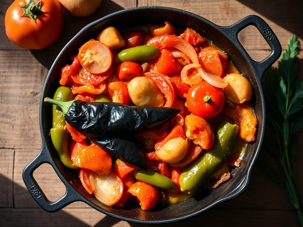 Piperade basque aux poivrons — recette végétarienne à base de poivron, 8 ingrédients